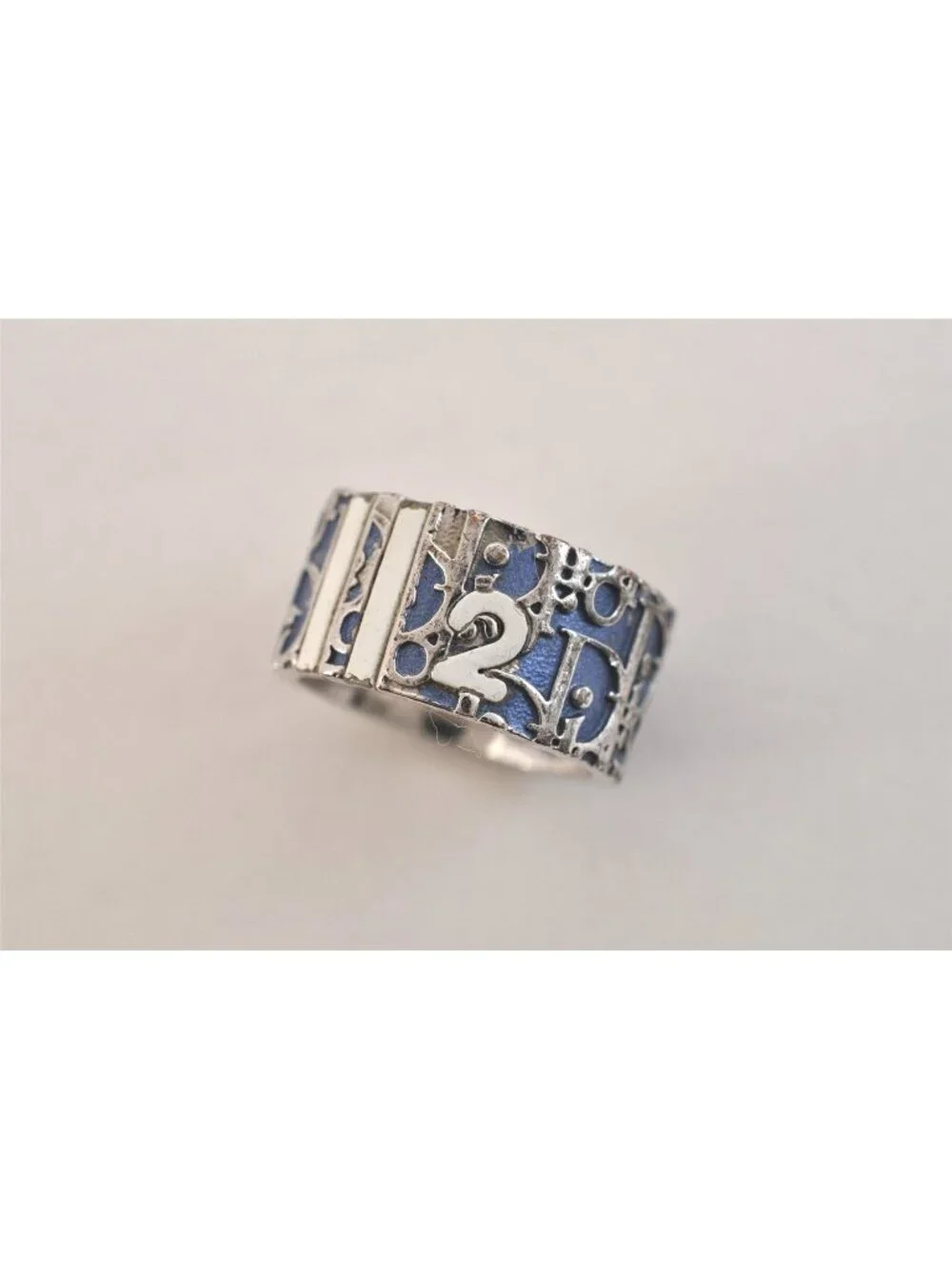 Dior Trotter Ring Usa Silver Blue CD